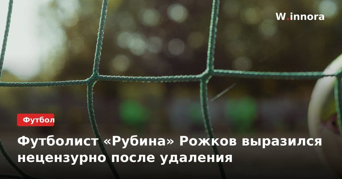 Футболист «Рубина» Рожков выразился нецензурно после удаления