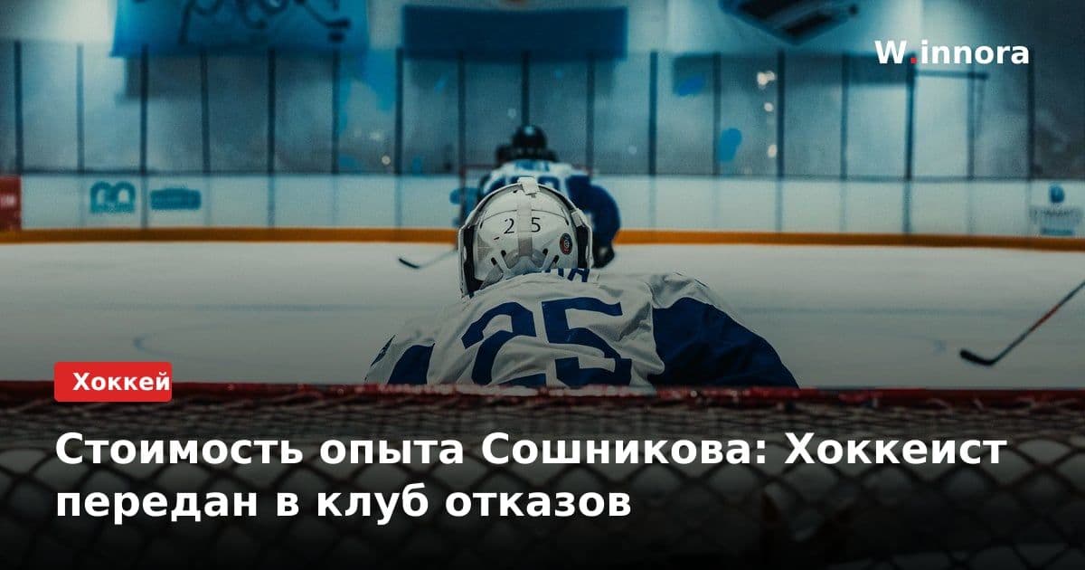 Стоимость опыта Сошникова: Хоккеист передан в клуб отказов
